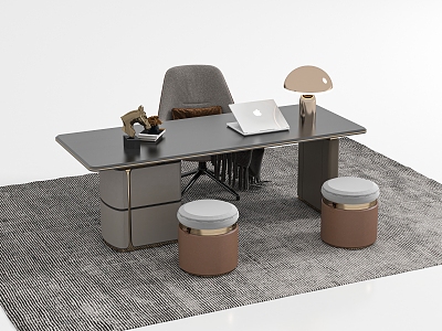 Desk and chair combination model