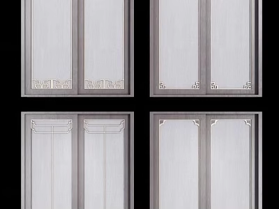 Modern Wardrobe Door Panel Designs With Decorative Trim And Frame Details 3d model