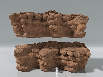 Mountain sandstone cliff sandstone cliff rock wall weathered mountain rock stone karst plateau landform canyon shaped mountain wall 3d model