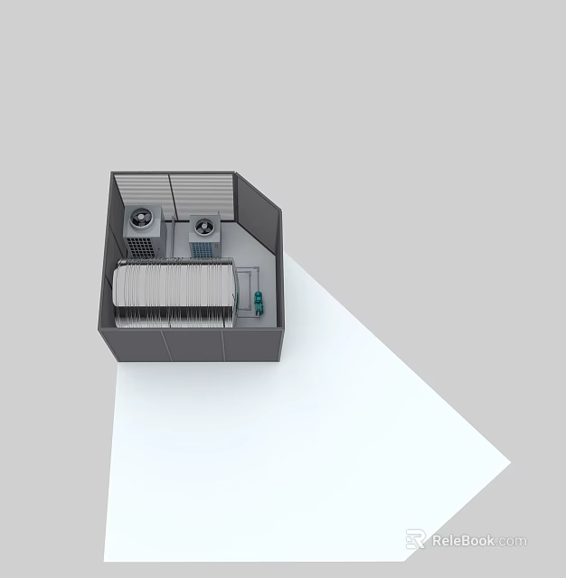 Industrial Equipment Internal Mechanical Structure With Metal Components And Control Systems 3d model 