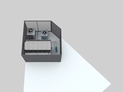 Industrial Equipment Internal Mechanical Structure With Metal Components And Control Systems 3d model