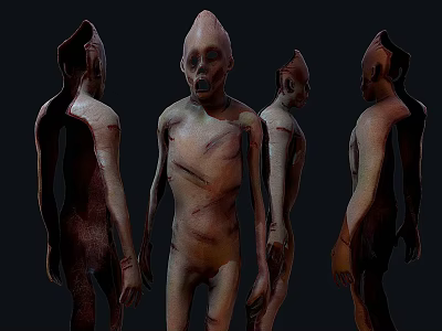Game and Movie Alien Character With Multiple Angles View And Textured Skin 3d model