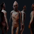 Game and Movie Alien Character With Multiple Angles View And Textured Skin