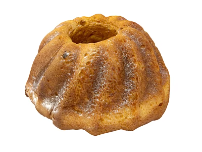 Freshly Baked Golden Brown Bundt Cake With Textured Surface And Central Hole 3d model