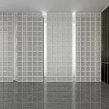 Modern Glass Room Divider With Grid Design In Contemporary Interior Space