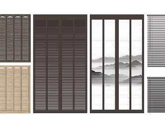 New Chinese-style Blinds Curtain Combination 3d model