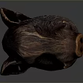 Artistic Brass Animal Head Sculpture With Intricate Texture For Home Decor