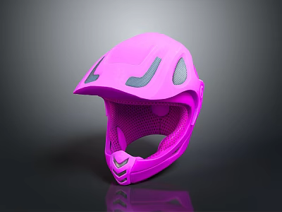 Pink Sports Helmet With Ventilation Holes Inner Padding And Shiny Surface 3d model