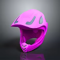 Pink Sports Helmet With Ventilation Holes Inner Padding And Shiny Surface