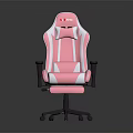 Pink Gaming Chair With White Stripes Ergonomic Design Headrest And Comfortable Armrests