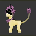 Adorable Pixel Art Creature Character With Yellow Body Pink Ears And Tail