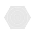 White Hexagonal Wall Decor With Concentric Circular 3D Textured Design