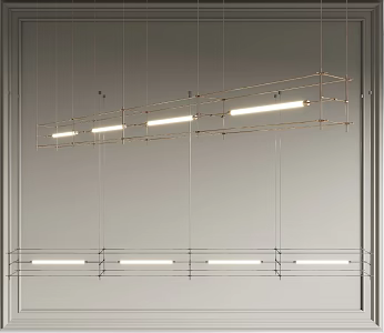 Pendant lamp long chandelier 3d model
