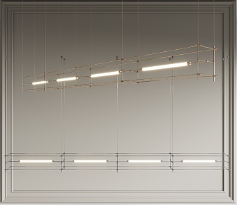 Pendant lamp long chandelier 3d model