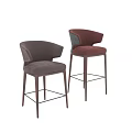 Luxury Soft Upholstered Bar Chairs With Solid Wood Legs For Modern Home Kitchen Bar Areas