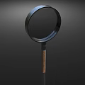 Essential Household Magnifying Glass With Clear Lens Black Frame And Wooden Handle