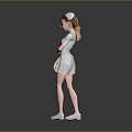 Professional Cartoon Nurse Character In White Uniform With Nurse Cap Standing Pose