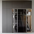 Modern Bathroom Storage Cabinet With Glass Doors Wooden Panels And Storage Design