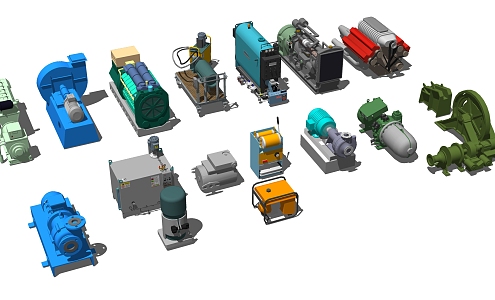 Modern Industrial Equipment Combination 3d model