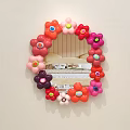 Mirror Adorned With Colorful Flower Decorations 3d model