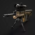 Modern Tactical Sniper Rifle With High Power Scope Tripod And Sturdy Barrel For Precision Shooting