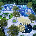 Modern Park Circular Comprehensive Activities Square Park 3d model