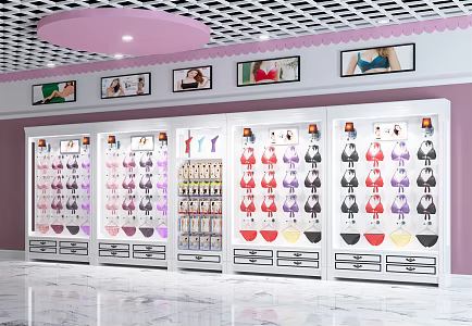 Modern underwear store underwear clothing display cabinet automatic selling container 3d model