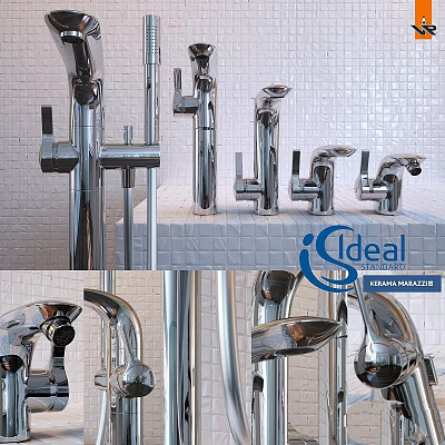 Modern Chrome Faucets In Various Sleek Designs For Kitchen And Bathroom 3d model