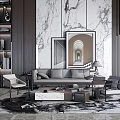 New Chinese Sofa Coffee Table Combination 3d model