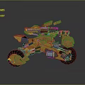 Kids Yellow Mechanical Toy Vehicle With Fun Design And Rolling Wheels For Play