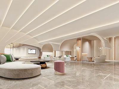 Modern Luxury Beauty and Hair Salon Interior Design with Elegant Decor 3d model