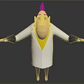 3D Animated Scientist Character Wearing White Lab Coat Yellow Shirt Sunglasses And Outstretched Arms