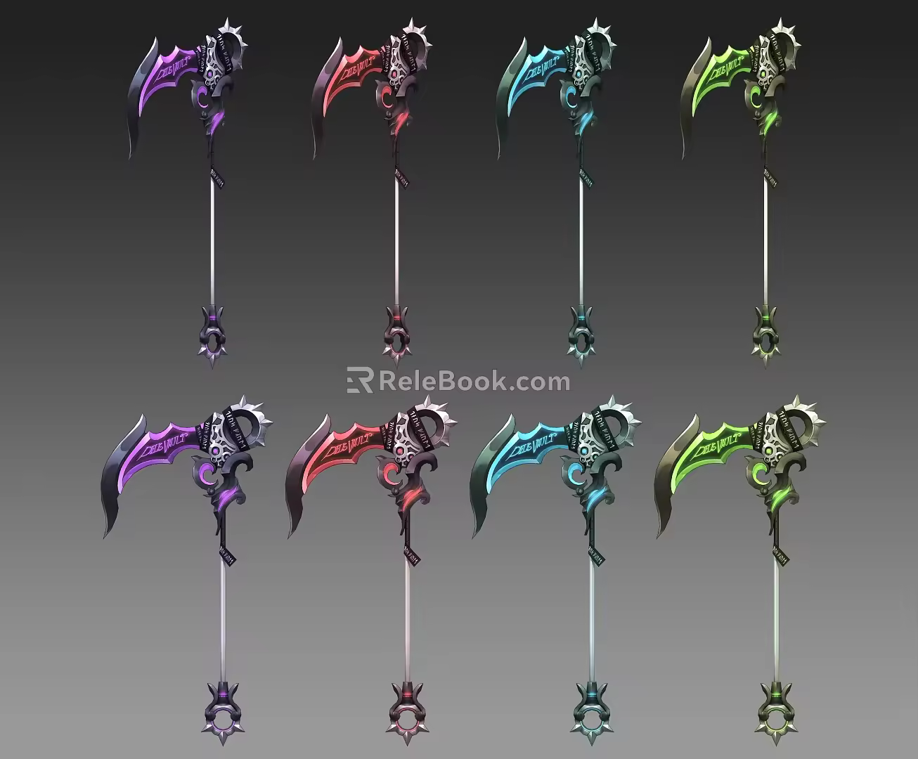 Death Scythe Devil's Blade Broad Sword Magic Weapon Partial Secondary Wind Hand-painted Weapon 3d model