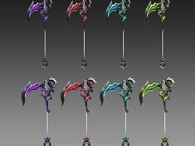 Death Scythe Devil's Blade Broad Sword Magic Weapon Partial Secondary Wind Hand-painted Weapon 3d model
