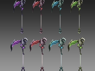 Death Scythe Devil's Blade Broad Sword Magic Weapon Partial Secondary Wind Hand-painted Weapon 3d model
