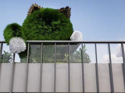 Flocking gas film kitten gas film plush gas film PD point atrium beauty Chen pet gas film pet beauty Chen green plant beauty Chen spring beauty Chen kitten beauty Chen 3d model