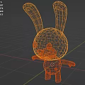 Cute White Rabbit Doll With Long Pink Ears Black Eyes And Open Arms