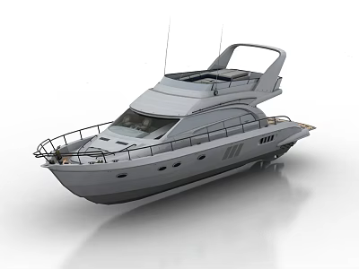 Modern Luxury Yacht With Sleek Exterior Design 3d model