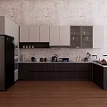 Fresh Food Preparation In Modern Kitchen With Dark Cabinets And Stainless Steel Refrigerator