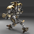 Sci-fi armored robot 3d model