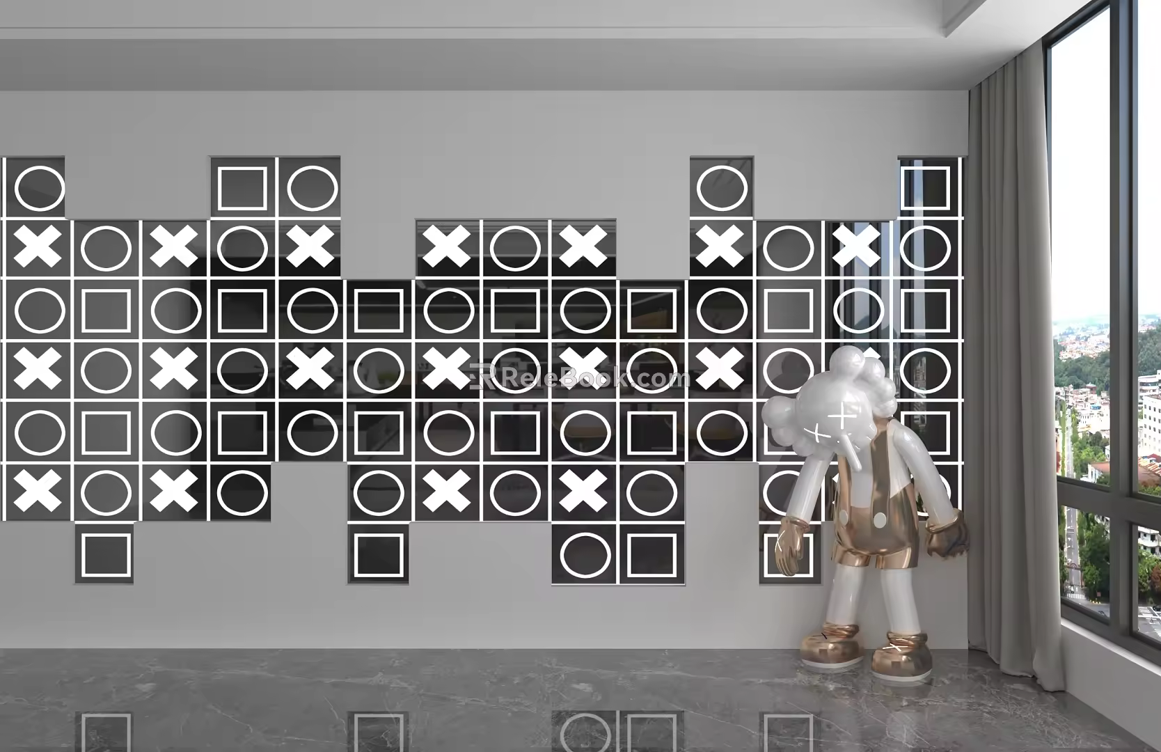 Modern background wall 3d model