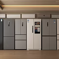 Modern Various Style Refrigerators In Gray And White For Indoor Showroom