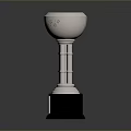 Black And Silver Decorative Trophies With Stylish Bases And Ornate Details