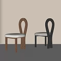Minimalist Interior Leisure Chairs With Curved Backrest Light Upholstered Seat In Light Wood And Black