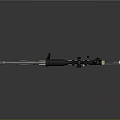 Modern Sniper Rifle With Sniper Scope Yellow And Blue Components