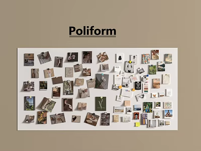 Poliform Creative Photo Wall Collage With Various Pictures and Decorative Elements 3d model