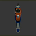 Vibrant Modern Weapon Featuring Red Blue Black Color Scheme and Sleek Design