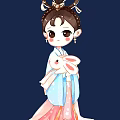 Game Movie Character Cartoon Girl In Ancient Costume Holding Cute Rabbit Traditional Style