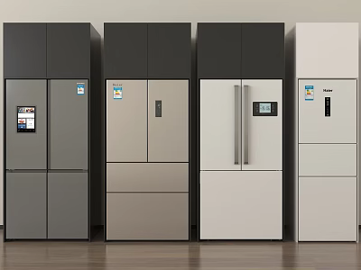 Modern Refrigerators With Different Styles And Color Options For Home Kitchen 3d model