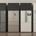 Modern Refrigerators With Different Styles And Color Options For Home Kitchen 3d model